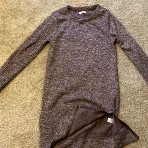 Long sleeve sweater dress with bottom zipper